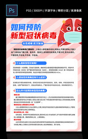 复工预防新型冠状病毒宣传海报模板素材