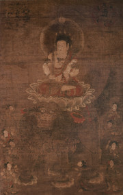 文殊八童子古画壁画图片素材