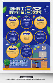 返岗复工8条防护礼仪海报
