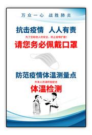 防范疫情体温检测点海报