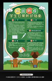 学生日常防疫指南海报