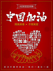 共抗新型冠状病毒中国加油海报