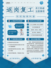 返岗复工员工防疫海报