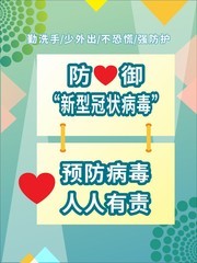 防御新型冠状病毒防疫海报