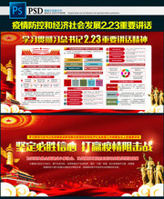 学习贯彻疫情防控223重要讲话宣传栏展板图解