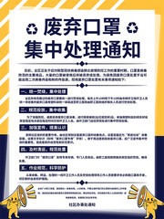 废弃口罩集中处理通知海报