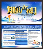 蓝色知识产权日两件套展板