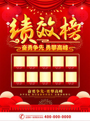 红色销售榜宣传海报