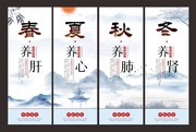 中国风四季养生挂图图片