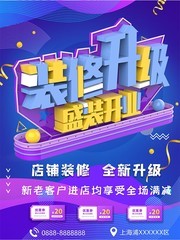 店铺装修升级开业海报图片