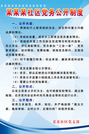 社区党务公开制度展板