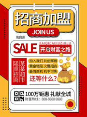 超市招商加盟促销海报