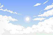 卡通天空背景矢量素材