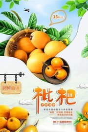 新鲜枇杷水果海报下载