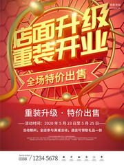 店面升级重装开业海报