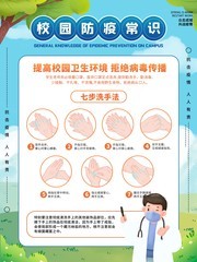 校园防疫知识挂图图片素材