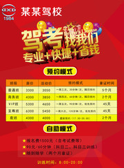 红色驾校招生海报
