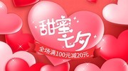 甜蜜七夕促销展板