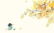 秋天银杏插画背景图片