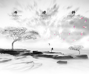 中国风意境山水背景素材