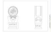 古建筑抱鼓石线稿