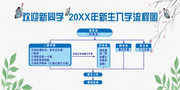 开学入校流程图新同学欢迎你展板