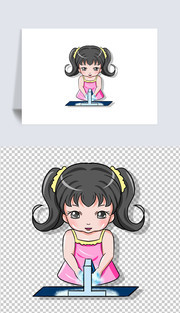 洗手女孩图片