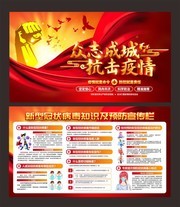 众志成城抗击疫情宣传栏