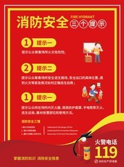 消防安全三提示海报