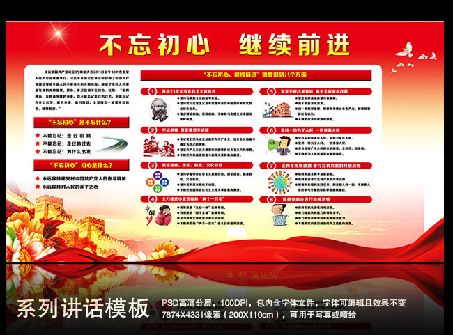 图解不忘初心 继续前进展板