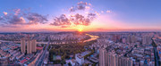 壮丽的城市日落全景大图