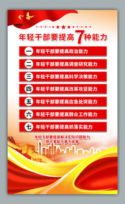 年轻干部要提高七种能力党建展板