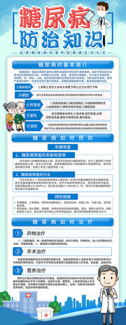 糖尿病防治知识展架模板下载
