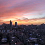 城市红霞风光图片