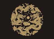 二龙戏珠龙纹图案矢量素材