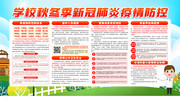 校园秋冬季新冠防疫宣传栏图片