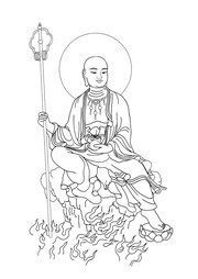 线描地藏菩萨佛像图片下载