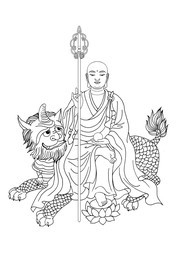 地藏王菩萨白描佛像图片素材