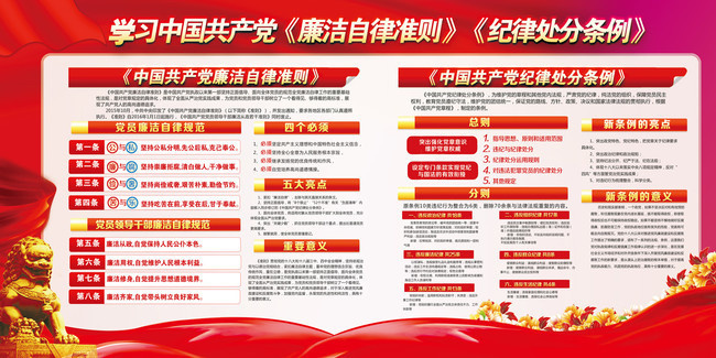 学习廉洁自律准则和处分条例宣传栏