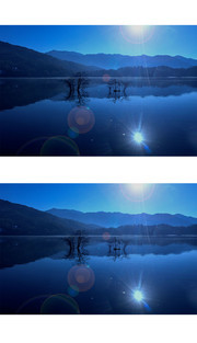 逆光奇墅湖晨景