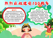 建党100周年卡通手抄报模板下载