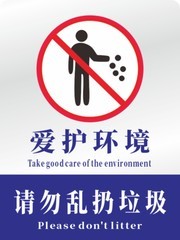 请勿乱扔垃圾环保标识牌