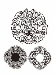 莲花花纹古典花纹矢量