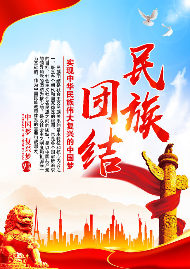 民族团结挂图海报设计