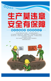 蓝色安全生产宣传挂图