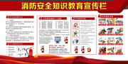 红色消防安全教育宣传栏
