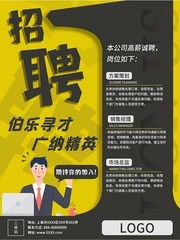 伯乐寻才广纳精英招聘广告海报
