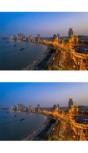 上海中山东一路夜色素材图片