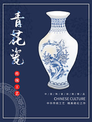 中国风青花瓷海报