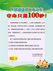 小清新电动车停放须知海报